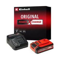 PLUS Power-X-Change Starter-Kit, 18Volt 4Ah, Set schwarz/rot, PLUS Akku + Ladegerät