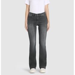 Bootcut-Jeans MAC "Dream-Boot", Damen, Gr. 40, Länge 32, grau (natty anthrazit used), Denim/Jeans, Obermaterial: 90% Baumwolle, 7% Elastomultiester, 3% Elasthan, figurbetont lang, Jeans, Gerade geschnitten mit leicht ausgestelltem Bein, Topseller