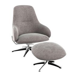 Drehsessel FLEXLUX "Falcone, Drehbarer Fernsehsessel, Entspannung, Hoher Komfort, Scandi", mushroom, aluminiumfarben, Sessel, Chenille, Rückteilverstellung, B/H/T: 80cm x 110cm x 87cm, 100% Polyester, Liegefunktion, drehbar, Fuß Alu, B:80cm H:110cm T:87cm