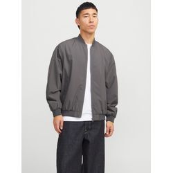 Bomberjacke JACK & JONES "JJECHARGE BOMBER JACKET NOOS", Herren, Gr. M, grau (castlerock), Web, Obermaterial: 100% Polyester, unifarben, regular fit taillenbedeckt, ohne Ausschnitt, Rippbündchen, Jacken, mit Rippbündchen