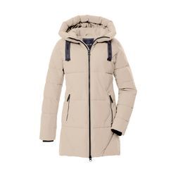 Steppmantel "GW 30 WMN QLTD PRK", Damen, Gr. 46, hellbeige, Oberstoff: 100% Polyester, Futter: 100% Polyester (recycelt), Füllung: 100% Polyester, G.I.G.A. DX BY KILLTEC, Mäntel, Wasserabweisender, atmungsaktiver Steppparka mit großer Kapuze, Topseller