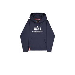 Hoodie ALPHA INDUSTRIES "Basic Hoodie BL", Herren, Gr. XS, blau (navy), Obermaterial: 80% Baumwolle, 20% Polyester, regular fit, Sweatshirts