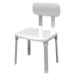 Dusch- und Badhocker BISCHOF "Splash Comfort", weiß (weiß, silberfarben), B:42cm T:34cm, Duschhocker, TÜV/GS geprüft