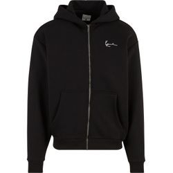 Sweatjacke KARL KANI "Karl Kani Karl Kani Chest Signature Essential OS Zip Hoodie", Herren, Gr. XS, schwarz, 65% Baumwolle, 35% Polyester, Sweatjacken