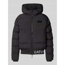 Steppjacke mit elastischem Logo-Bund