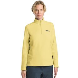 Stehkragenpullover JACK WOLFSKIN "TAUNUS HZ W", Damen, Gr. L (42/44), lemonice, Oberstoff: 100% POLYESTER, Pullover