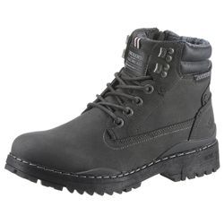 Schnürboots DOCKERS BY GERLI, Herren, Gr. 41, grau (schwarz, dunkelgrau), Lederimitat, used, Schuhe, Winterboots, Workerboots mit Profilsohle