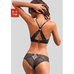 Set: Push-up-BH LASCANA, Damen, Gr. 70 (32/34), Cup B, schwarz (schwarz, rosa), Obermaterial: 90% Polyamid, 10% Elasthan. Unterteil: 90% Polyamid, 10% Elasthan, figurbetont, BH-Sets BH Push-up-BH BH-Set Dessous-Set Bügel-BH Hochzeitswäsche Hochzeitsdessous, mit zarter Spitze, sexy Dessous, Reizwäsche