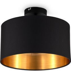 B.K.LICHT Deckenleuchte "BK_SD1420 Deckenlampe, mit Stoffschirm, Ø30cm, Schwarz-Gold, E27", schwarz, 1, Ø 30cm H: 24cm, 1 Stk., Leuchten, 1-Flammige Stoffleuchte, ohne Leuchtmittel (max. 60W), Retro