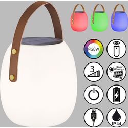 Außen-Tischleuchte "Bell", weiß, 1, Ø 22cm H: 34cm, 1 Stk., SCHÖNER WOHNEN-KOLLEKTION, Leuchten, LED 2 W+0,6 W RGB,mobiles Licht immer und überall dabei,dimmbar,RGB