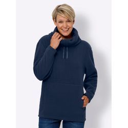 Fleeceshirt CLASSIC BASICS "Fleece-Shirt", Damen, Gr. 38, blau (dunkelblau), 100% Polyester, unifarben, Shirts