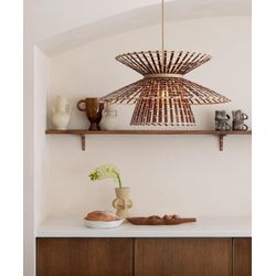 GOOD & MOJO Hängeleuchte "MACHU PICCHU", braun, 1, Ø 57cm H: 230cm, Leuchten