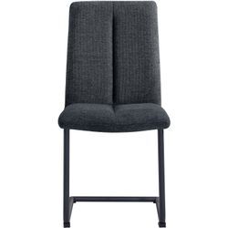 Esszimmerstuhl DUO COLLECTION "Emmy Freischwinger", grau (anthrazit, schwarz), B:47cm H:98cm T:59cm, Polyester, Stühle, robuster Bezug, Fußgleiter für die Sicherheit, bis 110 kg belastbar