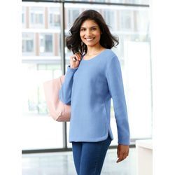 Fleeceshirt CLASSIC BASICS "Fleece-Shirt", Damen, Gr. 38, blau (eisblau), 100% Polyester, unifarben, Shirts