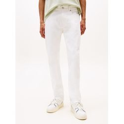 Slim-fit-Jeans TOMMY JEANS "Ryan Regular Slim Straight", Herren, Gr. 30, Länge 30, weiß (denim weiß), Denim/Jeans, Obermaterial: 99% Baumwolle, 1% Elasthan, unifarben, regular fit lang, Jeans, Slim‑Straight‑Jeans aus hochwertigem Denim regulärer Leibhöhe