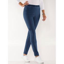 Schlupfjeans CLASSIC BASICS, Damen, Gr. 38, Normalgrößen, blau (dunkelblau), 81% Baumwolle, 17% Polyester, 2% Elasthan, unifarben, lang, Jeans
