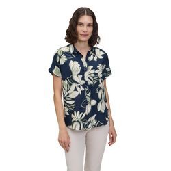 Schlupfbluse BETTY BARCLAY "Damen Schlupfbluse mit Kragen", Damen, Gr. 38, bunt (dunkelblau, grün), Obermaterial: 100% Viskose., figurumspielend normal, Blusen