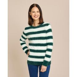 Pullover Flauschgarn Streifen-Optik