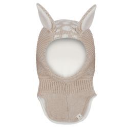 Schlupfmütze MAXIMO, Baby, Gr. 47, beige (beigemeliert), Strick, Materialmix, Mützen, mit Öhrchen, wärmend, elastisch, Strick, gefüttert