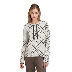 Strickpullover BETTY BARCLAY "Damen Strickpullover mit Jacquard", Damen, Gr. 36, grau (patch beige, grau), Strick, Obermaterial: 50% Viskose, 27% Polyamid, 23% Polyester., gerade normal, Rundhals, Pullover