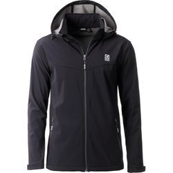 Softshelljacke LPO "Softshelljacke Melvin", Herren, Gr. L (52), schwarz, 96% Polyester; 4% Elasthan, Sportlich, regular fit, mit Gummizug, Jacken, abnehmbare, verstellbare Kapuze