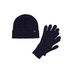 Strickhandschuhe BOSS ORANGE "Kalipso", Herren, dunkelblau 404, Strick, Materialmix, unifarben, Handschuhe, und Mütze, mit Kaschmir-Anteil