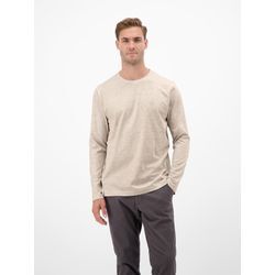 Longsweatshirt LERROS "LERROS Basic-Longsleeve", Herren, Gr. L, sanftes weiß, 100% Baumwolle, Sweatshirts