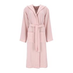 Bademantel VOSSEN "Silent, ideal für Sauna & Spa, Hotelbademantel, Morgenmantel" Gr. XXS, rosa (pearl skin), L:120cm, Baumwolle, Hausmäntel, Musselin