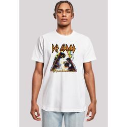 T-Shirt F4NT4STIC "Def Leppard Hysteria", Damen, Gr. L, weiß, Obermaterial: 100% Baumwolle, regular fit, Rundhals, ohne Bündchen, Shirts T-Shirt, Premium Qualität