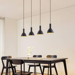 Arcchio Hängelampe Cosmina, 4-flammig, Länge 120 cm, schwarz