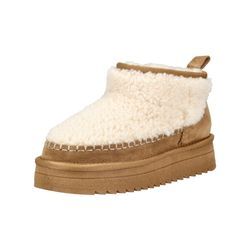 Stiefelette ARA "Ara Stiefelette Veloursleder/Textil", Damen, Gr. 38, braun (braun, beige), Textil, Veloursleder, Schuhe Stiefelette