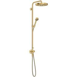 hansgrohe AXOR One Duschsystem mit Thermostat und Duschkopf 280 48797250 Unterputz-Fertigmontageset, 1 Strahlart wassersparend , EcoSmart, 8 l/min, brushed gold optic