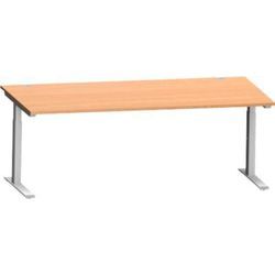 Schäfer Shop Genius Schreibtisch MODENA FLEX, C-Fuß-Rechteckrohr, B 2000 x T 1000 mm, Buche/weißalu