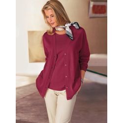 Strickpullover CLASSIC "Twinset", Damen, Gr. 38, rot (weinrot), 100% Polyacryl, unifarben, figurumspielend, Pullover Twinset