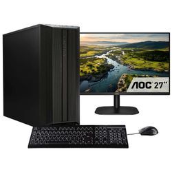 CAPTIVA Business-PC-Komplettsystem "Workstation I75-791 TFT Bundle", Energieeffizienz: E (A-G), schwarz, ohne Betriebssystem, 64 GB RAM 1.000 GB SSD, Computer_Komplettsysteme