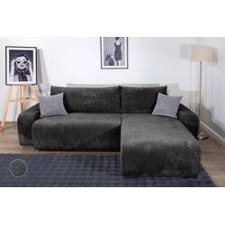 Ecksofa COLLECTION AB "Pia, L-Form, Breite 237 cm, mit Schlaffunktion", anthrazit, B:237cm H:41cm T:169cm, 100%Polyester, Sofas, Ecksofa, inkl. Bettfunktion und Bettkasten