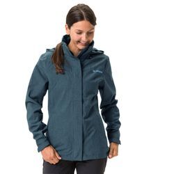 Outdoorjacke VAUDE "WOMEN'S ROSEMOOR JACKET II", Damen, Gr. 38, blau (schwarz sea), Obermaterial: 100% Polyester, ohne Ausschnitt, normaler Saum mit Klettverschluss, Jacken Outdoorjacke, mit Reißverschlusstaschen, mit Kordelzug an der Kapuze