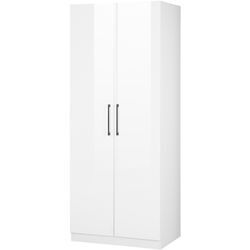 Kleiderschrank OTTO HOME "Sylt Schlafzimmerschrank Garderobe Schrank Bestseller hochglanz", weiß, B:80cm H:200cm T:52cm, FSC-zertifizierter Holzwerkstoff, Schränke, Kleiderschrank, Drehtürenschrank mit perfekter Innenausstattung, Breite 80cm