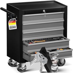 MASKO® Werkstattwagen - 5 / 7 Schubladen, Abschließbar Massives Metall Mobiler Werkzeug-Wagen ohne Werkzeug Profi Werkstatt-Wagen unbestückt Rollwagen zur Werkzeugaufbewahrung mit Schloss