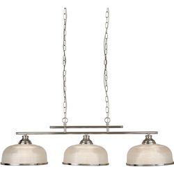 SEARCHLIGHT Hängeleuchte "Hängeleuchte Bistro II, 3-flammig", silber (silberfarben, transparent), 3, H: 27cm, 1 Stk., Leuchten, Klassisches Ambiente, Hängeleuchte