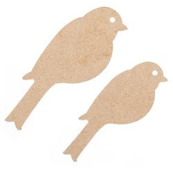 MDF-Vögel, 12,5 cm und 10,5 cm, 6 Stück