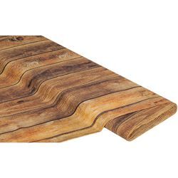 Baumwollstoff-Digitaldruck "Holzwand", Serie Ria, braun