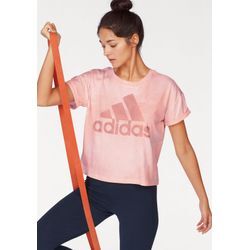 Große Größen: adidas Performance T-Shirt »WOMEN ESSENTIAL ALL OVER PRINT TEE«, rosa, Gr.M