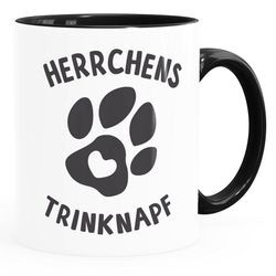 MoonWorks Tasse Kaffee-Tasse Spruch Herrchens Trinknapf Hundepfote-Motiv Becher Bürotasse Tasse Hunde-Liebhaber MoonWorks®