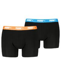 Herren Puma Boxershorts 2er Pack Everyday Cotton Stretch Boxershorts mit Logo Bund