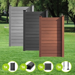 WPC Sichtschutz Zaun Sichtschutz Garten Sichtschutzzaun Gartenzaun Komplettset❗ in Anthrazit, Beige & Grau ❗ KOSTENLOSER VERSAND ❗
