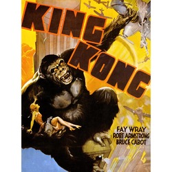 Werbefilm Film King Kong klassischer Gorilla New York Horror gerahmter Druck