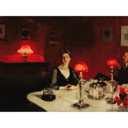 John Singer Sargent Le Verre De Porto A Dinner Table At Night Print Framed 12x16
